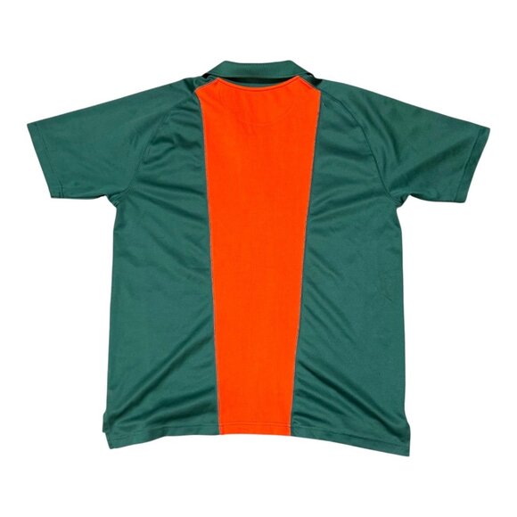Pro Edge UM Hurricanes Football University Of Miami Green & Orange Polo Shirt L - Picture 3 of 5